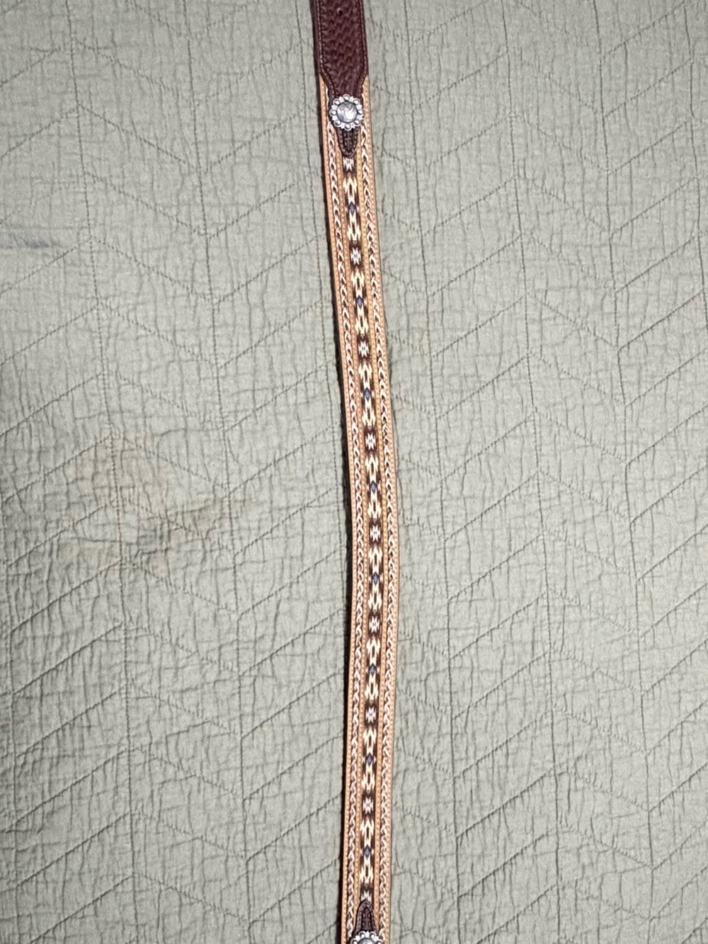 Cody James Southwestern Concho Inlay Leather Belt Men’s Size 34